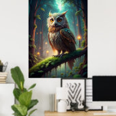 Uil in het bos poster (Thuiskantoor)