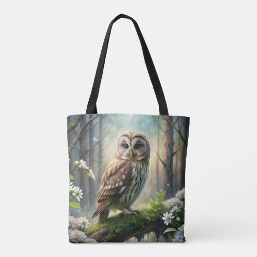 Uil in het bos tote bag (Achterkant)