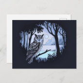 Uil in het Forest Clearing Briefkaart (Voorkant / Achterkant)