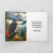 Uil in het najaar Mannen Happy Birthday Kaart (Binnen)