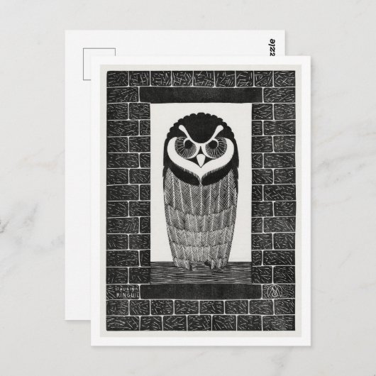  Uil in het Venster Briefkaart (Voorkant / Achterkant)