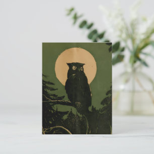  uil in maanlicht Halloween kunst Briefkaart