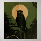  uil in maanlicht Halloween kunst Poster (Voorkant)