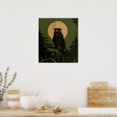  uil in maanlicht Halloween kunst Poster (Keuken)