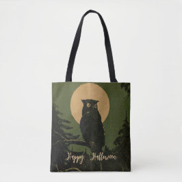  Uil in Moonlight Halloween gepersonaliseerd Tote Bag
