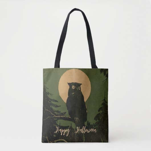 Uil in Moonlight Halloween gepersonaliseerd Tote Bag (Voorkant)