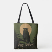 Uil in Moonlight Halloween gepersonaliseerd Tote Bag (Achterkant)