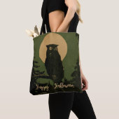 Uil in Moonlight Halloween gepersonaliseerd Tote Bag (Dichtbij)