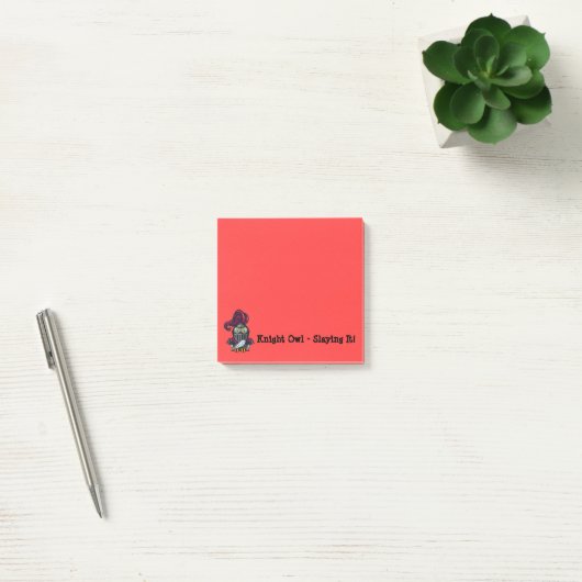 Uil in ridderharnas vierkant post-it® notes (Kantoor)