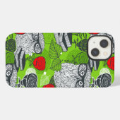 Uil in rode rozen iPhone hoesje (Achterkant horizontaal)