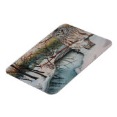 Uil in Sneeuwmagneet Magneet (Linkerzijde)