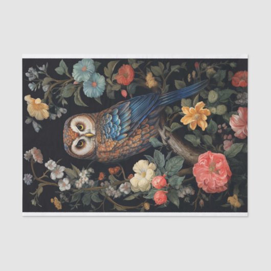 Uil in tapijt 3 Decoupage papier (Voorkant)