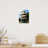 Uil in Tijd Bubbel Poster (Keuken)