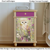 Uil in weide met wilde bloemen EE4L decoupage Tissuepapier