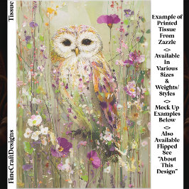 Uil in weide met wilde bloemen EE4L decoupage Tissuepapier