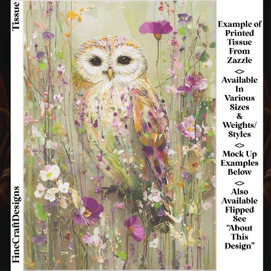 Uil in weide met wilde bloemen EE4L decoupage Tissuepapier