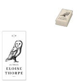 Uil & Initialen Ex Libris Boek Rubberstempel (Gestempeld)