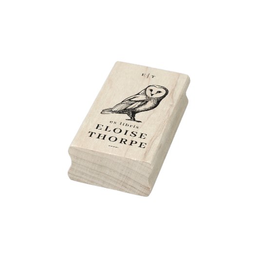  Uil & Initialen Ex Libris Boek Rubberstempel (Stempel)