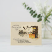 Uil Jack O' Lantern Pompoen Boom Briefkaart (Staand voorkant)