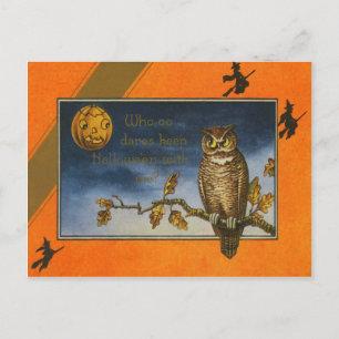 Uil Jack O Lantern Pompoen Briefkaart