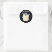 Uil Je Doin Grappige Vogel Pun Donker BG Ronde Sticker (Tas)