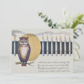 Uil kaarsen Volle Maan  Halloween Kaart (Staand voorkant)