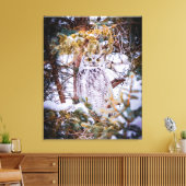 Uil Kaart Canvas Afdruk (Insitu (Woonkamer))