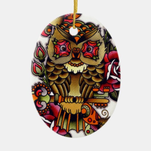 uil keramisch ornament (Voorkant)