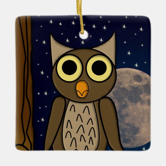 uil keramisch ornament (Voorkant)