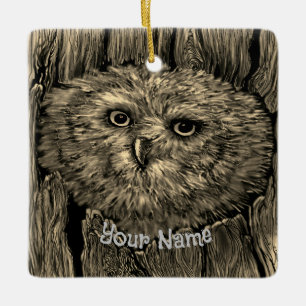Uil  keramisch ornament