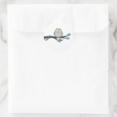 Uil & Kersenbloesem {Blauw} | STICKERS (Tas)