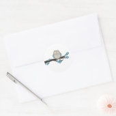 Uil & Kersenbloesem {Blauw} | STICKERS (Envelop)