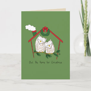 Uil Kerst Cute Grappige Feestdag Kaart