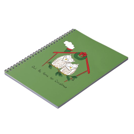 Uil Kerst Cute Kinderen Notitieboek (Linkerzijde)