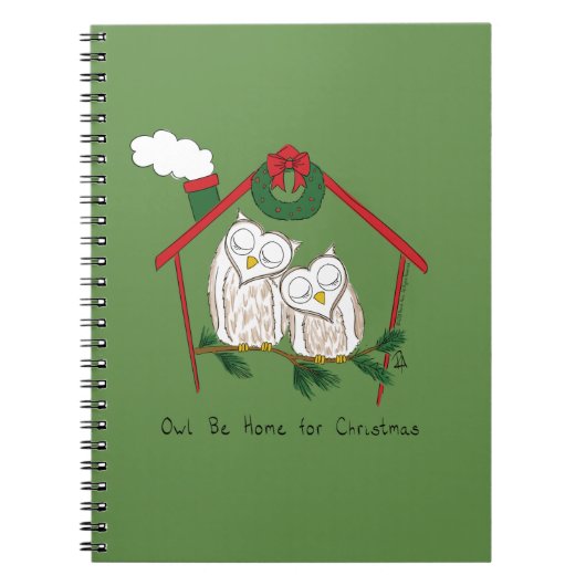 Uil Kerst Cute Kinderen Notitieboek (Voorkant)