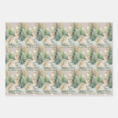 Uil Kerst Inpakpapier Plat Vel Set van 3 (Voorkant 3)