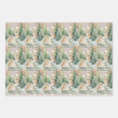 Uil Kerst Inpakpapier Plat Vel Set van 3 (Voorkant 2)