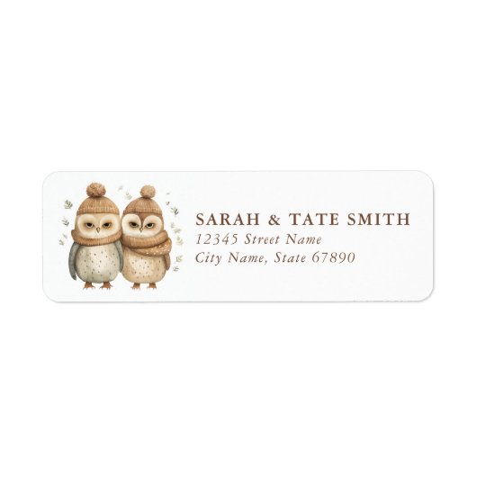 Uil Kerst retour adres labels (Voorkant)