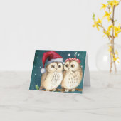 Uil Kerstkaarten Kaart (Gele Bloem)