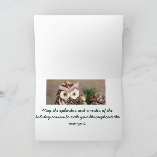 Uil Kerstkaarten met envelop inbegrepen Feestdagen Kaart (Binnen)