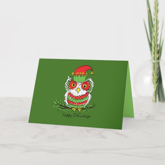 Uil Kerstmis Kaart (Voorkant)