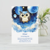 Uil Kids Verjaardag Uitnodiging (Staand voorkant)