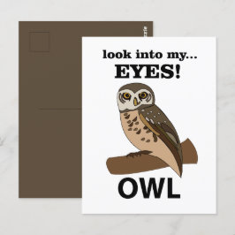 Uil kijk in mijn ogen uil briefkaart