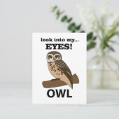 Uil kijk in mijn ogen uil briefkaart (Staand voorkant)
