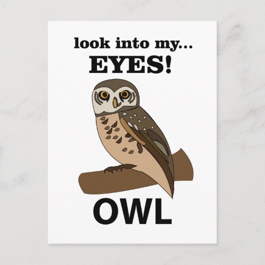 Uil kijk in mijn ogen uil briefkaart (Voorkant)