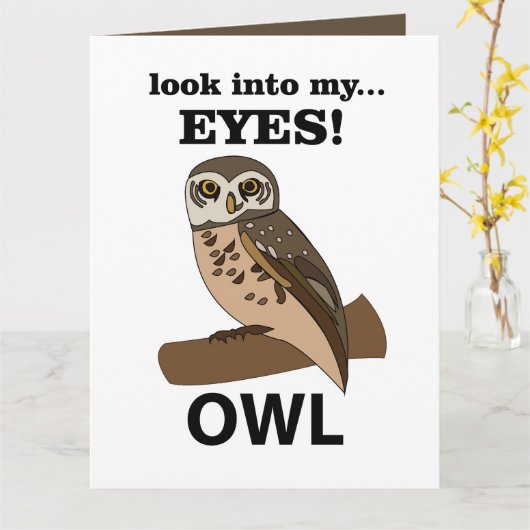 Uil kijk in mijn ogen uil kaart (Gele Bloem)