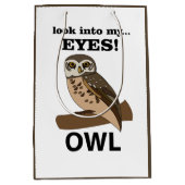 Uil kijk in mijn ogen uil medium cadeauzakje (Voorkant)