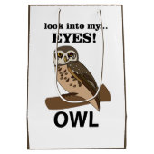 Uil kijk in mijn ogen uil medium cadeauzakje (Achterkant)