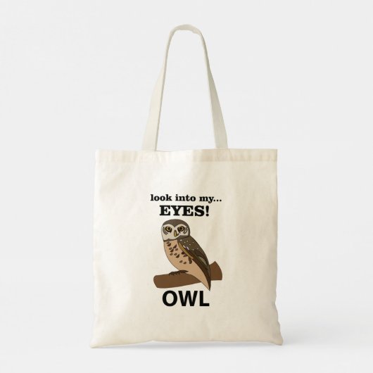 Uil kijk in mijn ogen uil tote bag (Achterkant)