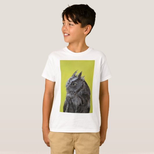 Uil - kinder Hanes tagless shirt (Voorkant volledig)